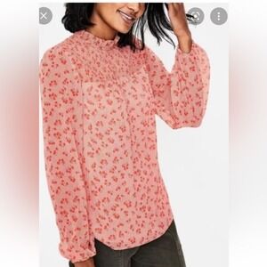 Boden | Janie pink Daisy Field Mock Ruffle Blouse |‎ Size 4